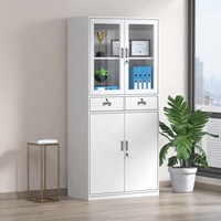 Armoire de rangement en métal moderne et minimaliste, robuste et durable, avec serrure à clé, grande capacité et structure détachable