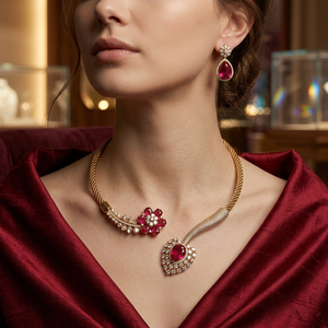 Parure Collier et Boucles d'Oreilles pour Femme en Alliage A.D, Plaqué Or, Argent, Cristal, Strass, Design Géométrique, Haute Qualité, Nouveauté pour Soirée - Product Image 4