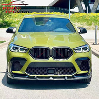 Para BMW X6M F96 2020 2021, gran oferta, fibra de carbono seca, estilo LD, labio delantero, divisor delantero, Kit de carrocería de parachoques