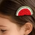 Schattige gehaakte fruit haarclips set meisjes watermeloen aardbei kersen haarspeldjes handgemaakte peuter haaraccessoires feest baby