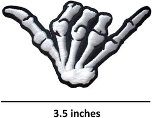 PatchClub Shaka 3D esqueleto <span class=keywords><strong>mano</strong></span> parche 3,5 <span class=keywords><strong>En</strong></span> ALIVIO DE PVC totalmente <span class=keywords><strong>bordado</strong></span> realista hierro-<span class=keywords><strong>en</strong></span>/coser colgar parche Suelto - Product Image 3