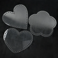 Pièces de sac DIY, feuille acrylique transparente, forme de cœur pointue/ronde, fleurs, planche de sac, épaisseur 3 mm, matériau plastique - service de découpe inclus