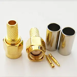 Electrical Cable Connectors Male Straight Rf Adapter Coaxial Sma Rpsma Male Plug Pin Connector For Lmr195 Lmr240