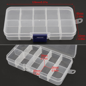 Boîte de rangement portable en plastique transparent à 10 compartiments avec séparateurs amovibles pour bijoux, outils et pièces détachées - Product Image 6