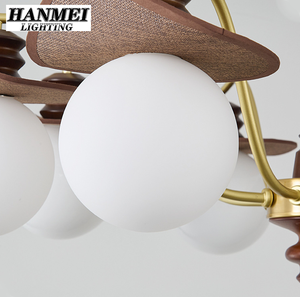 Plafonnier LED vintage de style français, lampe de chevet haut de gamme pour chambre principale, lampe de style japonais rétro pour restaurant, bois et fer - Product Image 5