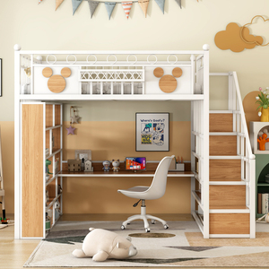 <span class=keywords><strong>Lit</strong></span> mezzanine moderne pour adultes et enfants, réglable <span class=keywords><strong>en</strong></span> <span class=keywords><strong>hauteur</strong></span>, avec structure métallique, pour hôtel et chambre à coucher - Product Image 5