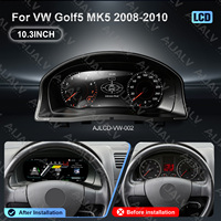 Prix d'usine - Tableau de bord numérique LCD pour VW Golf 5 MK5 2008 2010 - 10,3 pouces - Cockpit numérique virtuel - Mise à niveau du compteur de vitesse