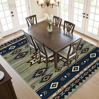 Tapis aztèque, tapis géométriques du sud-ouest américain, tapis de cabane Navajo, lavable, antidérapant et doux, grands tapis pour la décoration de la pièce