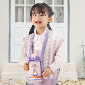 UZSPACE 480ML plástico logotipo personalizado niños lindo dibujos animados Jardín de Infantes Escuela Primaria estudiante botella de agua con manga - Product Image 3