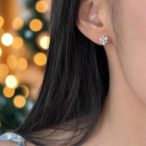 DIY Pearl Accessories 3-4mm Beads S925 <b>Silver</b> <b>Stud</b> Earrings Hollow Support Earnail 10858 WENCHI China Multiple Bead Jewelry - Product Image 2