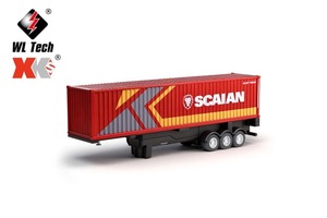 Camion porte-conteneurs RC WLtoys 6408 1/64 2.4G 4x4 à 3 vitesses avec remorque détachable, châssis motorisé, éclairage LED et son - Product Image 6
