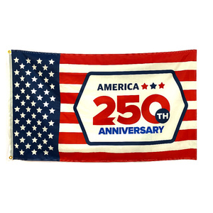 Bandiera USA 3x5 Piedi con Design della Mappa, 250 Anni dall'Indipendenza, Stile Betsy Ross - Completamente Cucita e Ricamata - Product Image 1