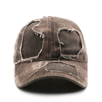 Casquettes de baseball de sport à bord incurvé non structuré en coton lavé brodé en détresse 6 panneaux Chapeaux de papa vintage