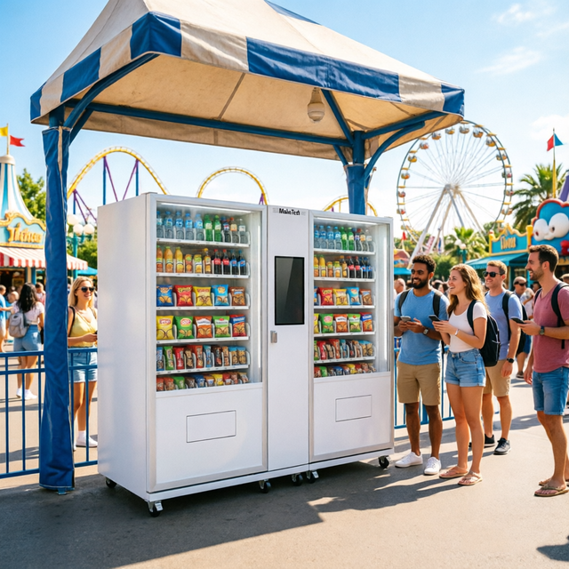 Smart Vending Machine with QR Code Mobile Payment 21.5 Inch Touch Screen Large Capacity Snack Drink Combo for School Campus Gym