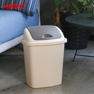 Cubo de basura de PP de plástico reciclado blanco pequeño de 40 litros, cubo de basura de papel, cubos de basura para el hogar y la casa de almacenamiento con tapa abatible - Product Image 2
