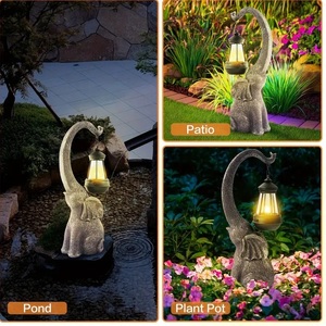 فانوس ضوء ديكور حديقة الفيل الحلي الراتنج الشمسية الفيل - Product Image 4