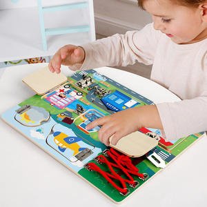 มอนเตสซอรี่สำหรับเด็กทักษะชีวิตในการเรียนรู้กระดานยุ่งทำจากไม้มอนเตสซอรี่ปลดล็อคปริศนาสำหรับเด็กเกมกระดานไม้เพื่อการศึกษาปฐมวัย - Product Image 2