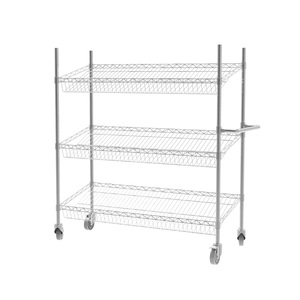 JIGONG Utility Commercial Kitchen Estantería inclinada para recoger pedidos Carro Carrito NSF Estante de alambre Organizadores de contenedores - Product Image 3