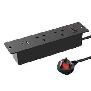 Tira de alimentación de plomo de extensión Enchufe británico con cable de 3,5 m y toma de corriente montable en pared 2USB tipo C 13A <span class=keywords><strong>oculta</strong></span> en el escritorio de los muebles - Product Image 1