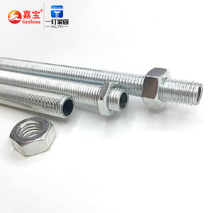 <strong>Screw</strong> Manufacturer M6-M20 Carbon Steel <strong>Galvanizing</strong> Lamp Fittings Lamp Pipe Nipple Full Outer Threaded Tube Hollow Rod - Product Image 2