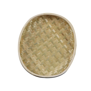 Bamboo Woven Basket Round 23x20cm Handmade <b>For</b> Food Storage <b>Kitchen</b> Use - Product Image 4