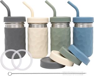 Silicone Mason Jar tay áo cup chủ giá trị Combo chống trượt bảo vệ phù hợp với 16oz rộng miệng thạch đóng hộp, bóng và Kerr lọ - Product Image 2