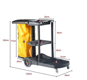 Chariot de nettoyage multifonctionnel, élégant et de qualité supérieure, Design Simple, nettoyeur, en plastique, chariot de nettoyage - Product Image 2