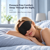 Masque de sommeil 3D pour le camping et les voyages, en tissu tricoté polyester, lavable et portable