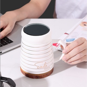 Manufacturer Smiling Inscription 16oz Porcelain Coffee <b>Cup</b> <b>Ceramics</b> Mugs Coffee Mugs Milk Tea <b>Cup</b> With Arabic Lid - Product Image 3