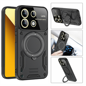 Coque de téléphone magnétique multifonction avec anneau rotatif et grande fenêtre pour objectif, compatible Redmi K90, K80 Pro Max, Note 15, 14 Pro+, 15, 15C, A5 - Product Image 3