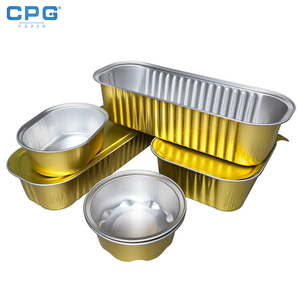 Barquette en aluminium doré de qualité supérieure 980 ml, rectangulaire, pour desserts et pâtisseries, emballage de détail et vente en gros - Product Image 1