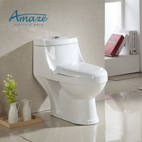Suite Sanitaire Arabe Économique – WC Toilette Une Pièce Céramique à Chasse d'Eau, Cuvette et Lavabo sur Colonne pour Salle de Bain