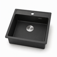 Évier en quartz personnalisable, résistant aux rayures, à la chaleur, aux chocs et à la pollution