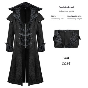 Abrigo Medieval Vintage para Hombre, Chaqueta con Patrón Oscuro, Estilo Gótico Oscuro, Disfraz de <span class=keywords><strong>Halloween</strong></span> - Product Image 6
