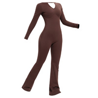 Combinaison de sport moulante 2026 pour femme, séchage rapide, col en V, haute élasticité, idéale pour le yoga et la musculation