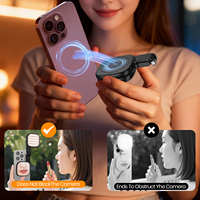 Anneau lumineux LED pliable, lampe à selfie magnétique rechargeable, miroir, 3 modes d'éclairage réglables, éclairage photographique