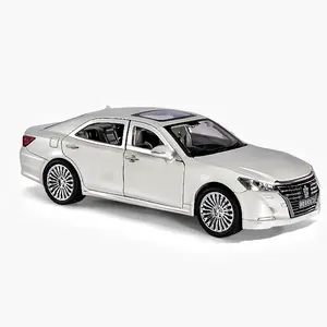 1:24 Toyota 14th generation Crown Alloy model with sound and light door opening comeback model Collection decoration