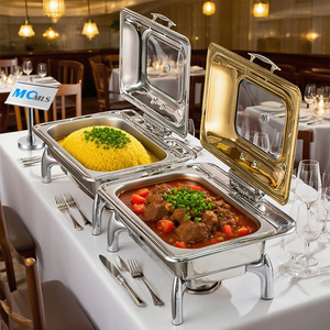 Catering de lujo <span class=keywords><strong>Buffet</strong></span> Chaffing Platos de acero inoxidable de lujo Chafing Platos Set China Square <span class=keywords><strong>Buffet</strong></span> Calentador de alimentos para Catering - Product Image 1