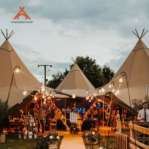 Kawagebo Camping Maßgefertigtes Dreifach Verbundenes 450G Baumwoll-Luxus-Glamping-Tipi-Zelt für Campingplätze - Product Image 5