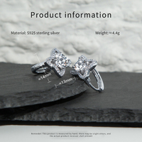 Vente en gros de boucles d'oreilles en argent sterling S925 avec trèfle à quatre feuilles incrusté de moissanite, bijoux de mariage et de fiançailles pour femmes