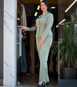 Nuovo arrivo <span class=keywords><strong>taglie</strong></span> forti di alta qualità carriera formale pantalone da donna abiti da chiesa elegante donna ufficio <span class=keywords><strong>pantaloni</strong></span> Set due pezzi - Product Image 1