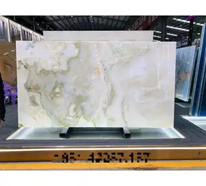 SHIHUI Wholesale High Quality Natural Stone Backlit Elazig White Onyx Translucent Stone Slab For Villa Wall Decor Onyx Stone Til