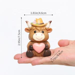 Adorno de Resina ROOGO al por Mayor, Adorable Mini Vaca 3D, Decoración Artesanal, Adorno de Animal de Dibujos Animados para Casa de Niños, Regalo Navideño - Product Image 2