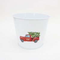 Pots de fleurs décoratifs populaires en fer de Noël et d'Halloween, des seaux de stockage de haute qualité peuvent être personnalisés