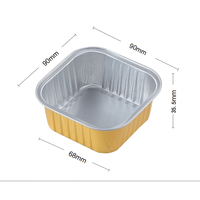 Boîte de conditionnement pour ailes de poulet barbecue, rectangulaire, en aluminium doré, boîte à lunch avec couvercle en PET, résistante au four, qualité alimentaire