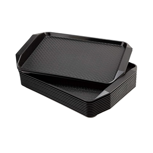 Plateau de service rectangulaire en plastique durable pour restaurant et restauration rapide, antidérapant, résistant, compatible lave-vaisselle - Product Image 1