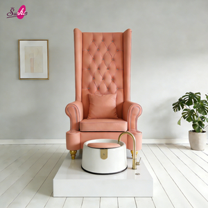 Fauteuil <span class=keywords><strong>de</strong></span> Pédicure Queen's Seat - Luxe en Cuir PU pour Salon <span class=keywords><strong>de</strong></span> Manucure, Spa des Pieds avec Vibration, Chaleur, Massage par Pétrissage, Pompe <span class=keywords><strong>de</strong></span> Drainage, Coloré - Product Image 1