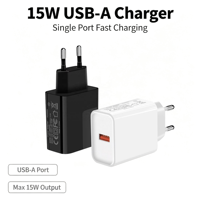Chargeur mural USB-A 15W en gros, adaptateur de charge rapide 5V3A, prise CE FCC PSE US EU JP pour smartphones iPhone Samsung Android