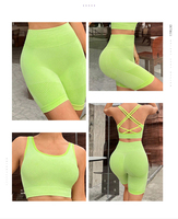 Superbe ensemble de yoga tendance taille haute : brassière de sport et short push-up pour l'été – Conception deux pièces en Spandex/Nylon pour la course à pied