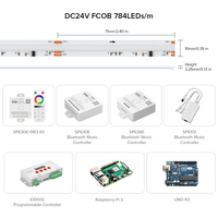 BTF-Lighting FCOB SPI RGBW IC Bande LED WS2814 Adressable 784 LED DC24V Couleur Rêve RGBW Flexible COB Bande Numérique Pixel LED
